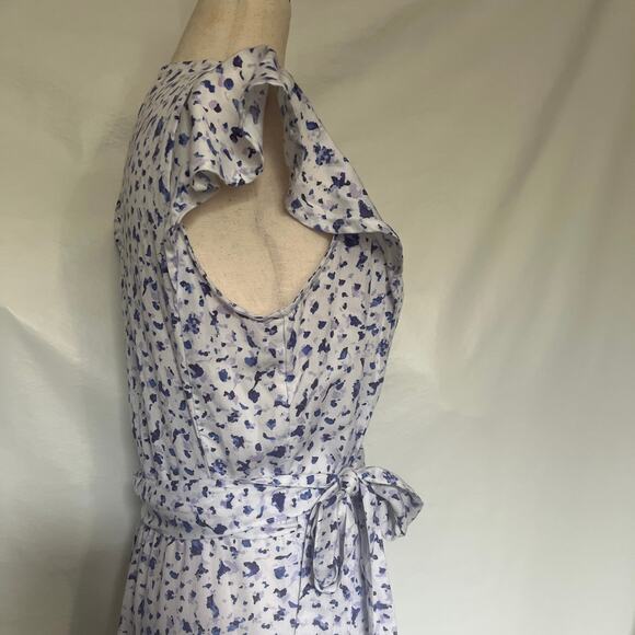 The Drop Caralyn Mirand Wrap Dress Sz S Coquette Cottagecore Ruffle Floral Midi - Picture 8 of 12
